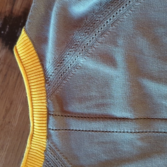 Beautiful Talbots Color Block Cardigan in Olive, Gold & Navy. Sz XL - Picture 10 of 14
